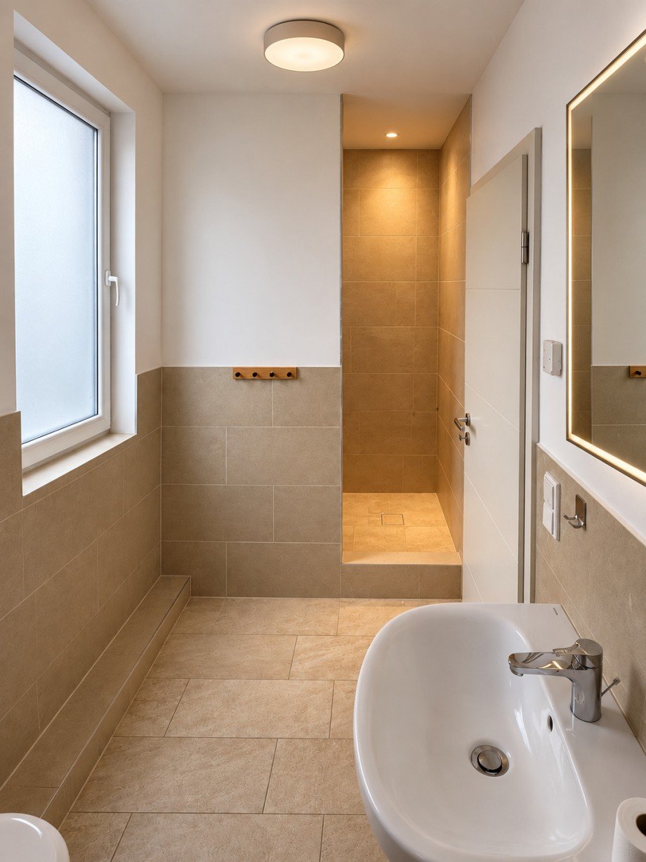 Badezimmer_mit_Dusche KI Penthousewohnung Hamburg
